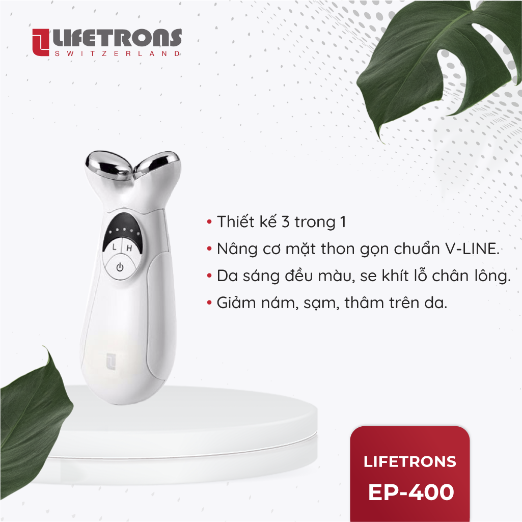 Máy nâng cơ và cải thiện sắc tố da mặt cầm tay Lifetrons EP 400 - Bảo hành chính hãng 12 tháng
